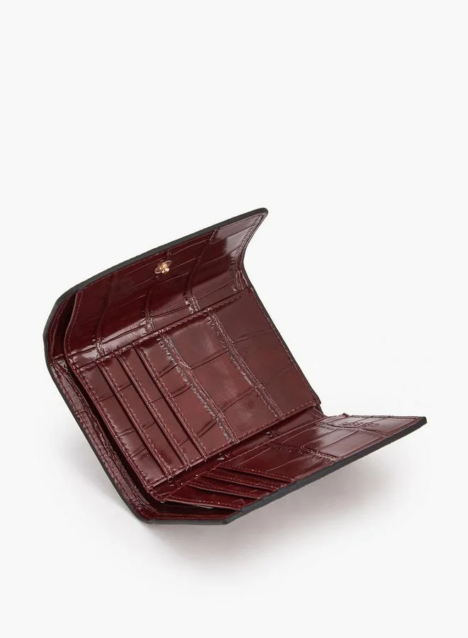 سيليست Textured Wallet with Button Closure